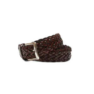 Cintura in pelle intrecciata da uomo