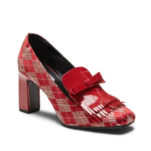 Slipper in vernice con tacco