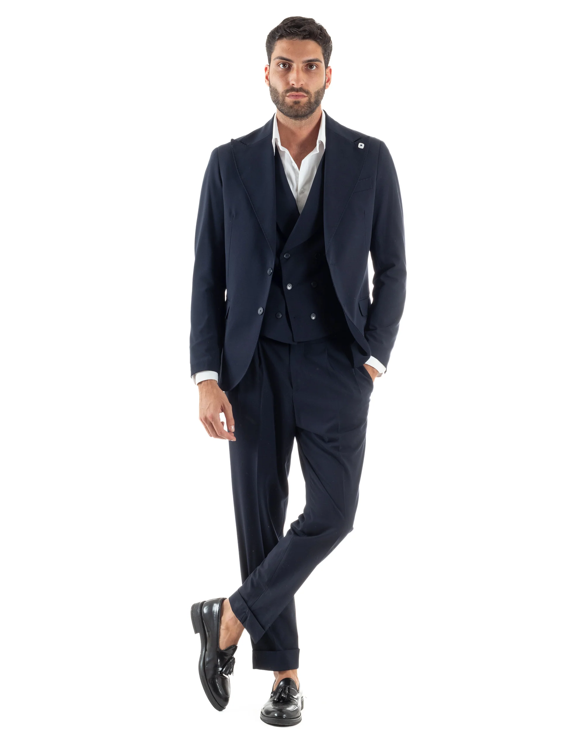 Abito Monopetto Sartoriale Tre Pezzi Gilet Doppiopetto AE1174A