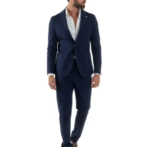 Abito Uomo Monopetto Viscosa Sartoriale Tinta Unita Blu Over-D OC1F2W5G01