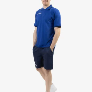 Kit STREET GIVOVA AZZURRO BLU Set Unisex Cotone Bicolore Sportivo Maglia Con Colletto Polo Mezze Maniche Bermuda Microfibra Pantaloncino Da Allenamento GIOSAL