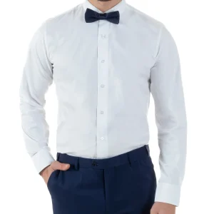 Camicia Uomo Da Smoking Collo Diplomatico Slim Fit Basic Bianco C2951A
