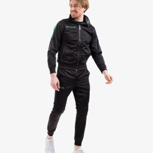 Tuta GIVOVA REVOLUTION NERO VERDE Triacetato Set Unisex Sportivo Felpa Con Zip Pantaloni Tracksuit Da Ginnastica GIOSAL