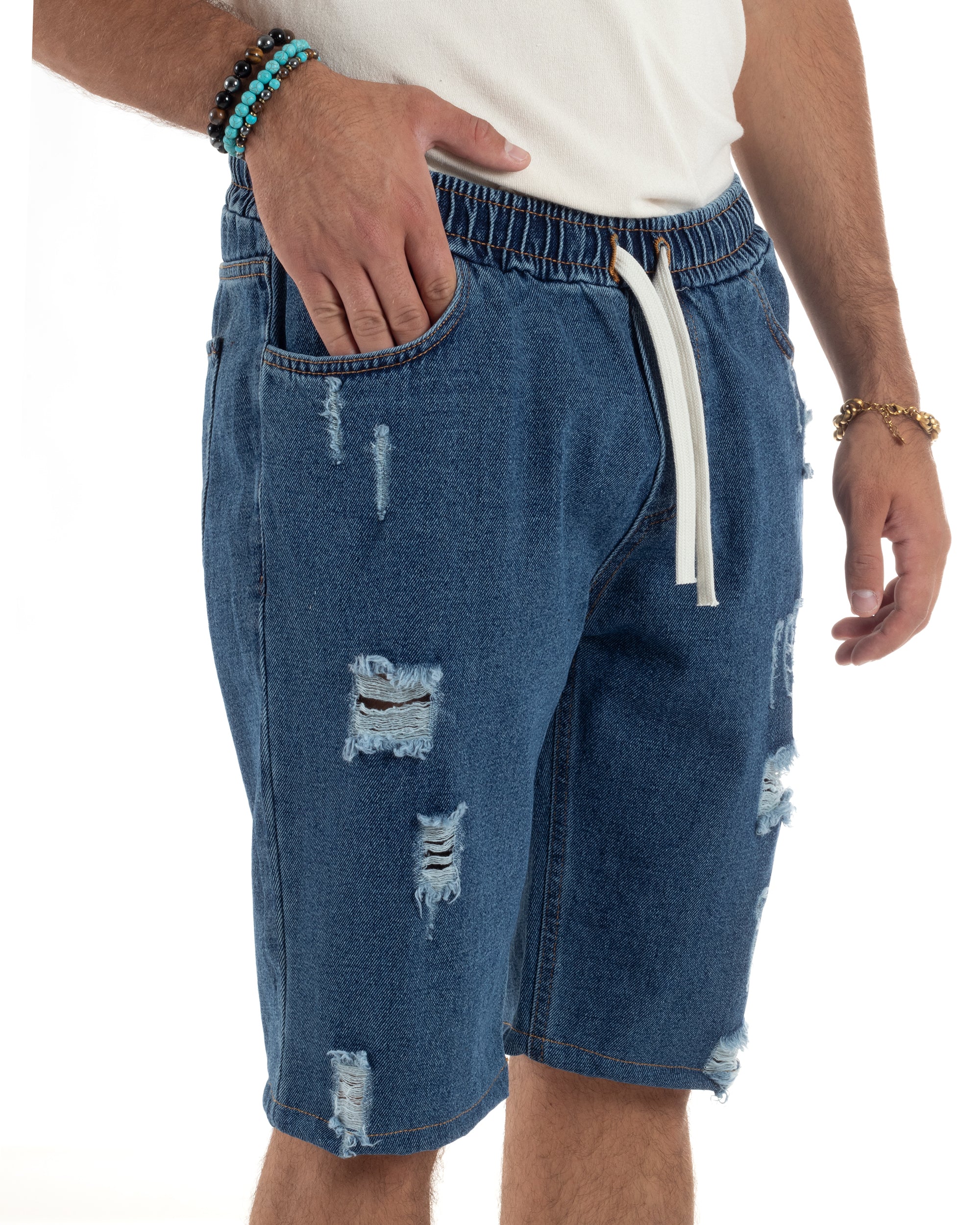 Bermuda Jeans Rotture Regular Fit PC2003A - immagine 4