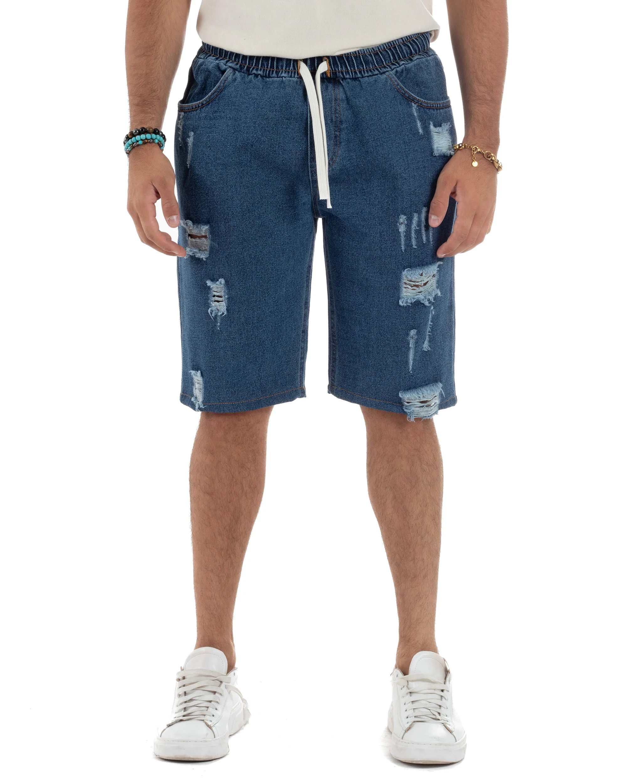 Bermuda Jeans Rotture Regular Fit PC2003A - immagine 7