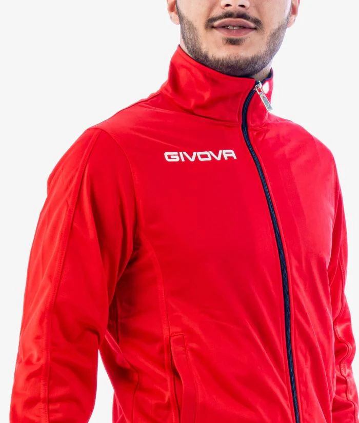 Tuta GIVOVA TORINO ROSSO BLU Triacetato Set Unisex Sportivo Da Ginnastica Felpa Con Zip Pantaloni Tracksuit Bicolore GIOSAL - immagine 4