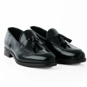 Mocassini Uomo Con Nappine Scarpe Ecopelle Abrasivate Lucide Eleganti Cerimonia Suola Di Cuoio Casual Blu GIOSAL-S1266A