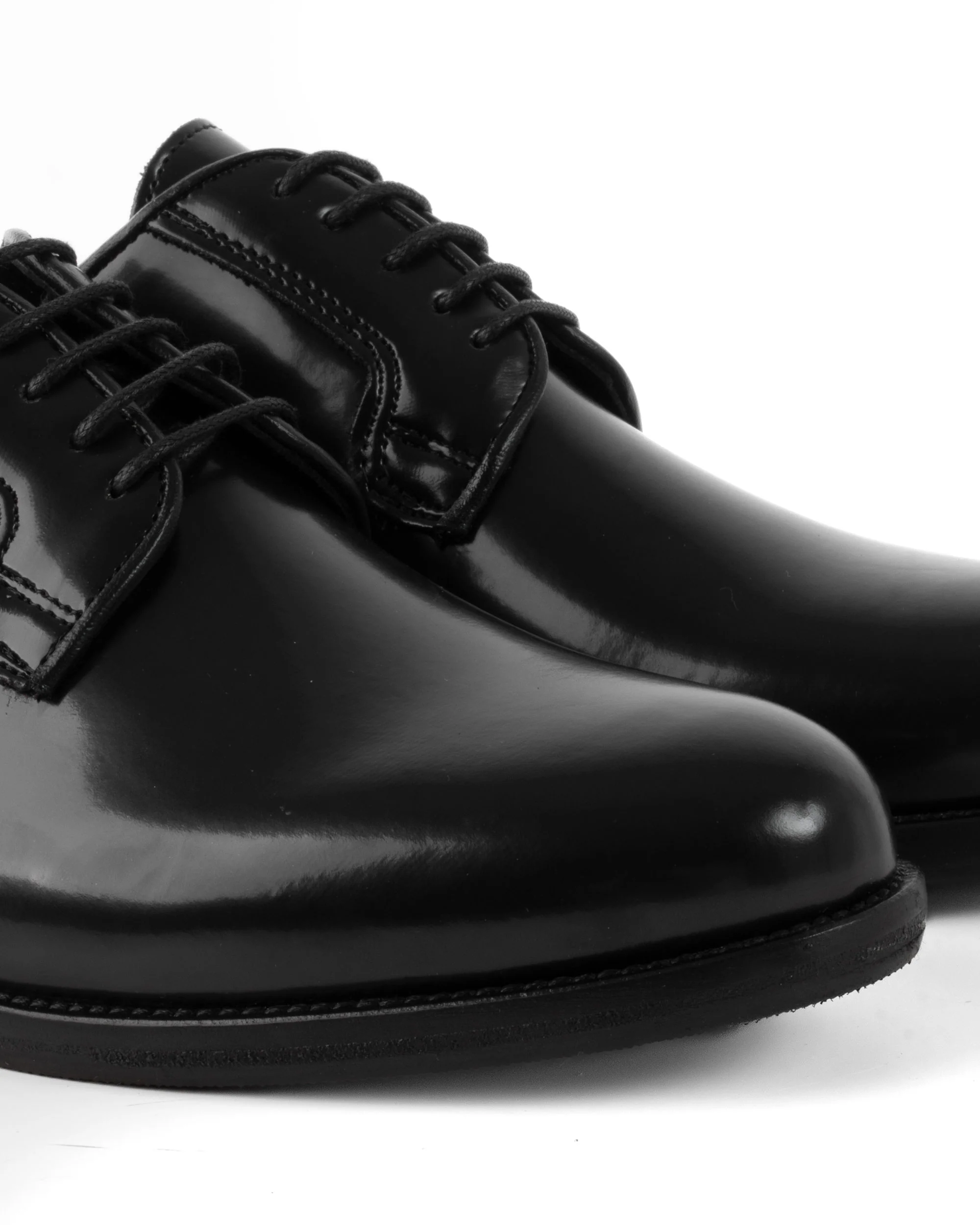 Scarpe Uomo Classiche Stringate Ecopelle Abrasivate Eleganti Cerimonia Derby Con Lacci Suola Di Cuoio Casual Nero GIOSAL-S1275A - immagine 5