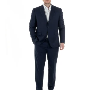 Abito Uomo Monopetto Vestito Viscosa Completo Taglie Comode Blu TCAE1010A
