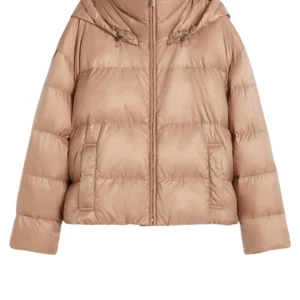 Max Mara Piumino con cappuccio colore cammello