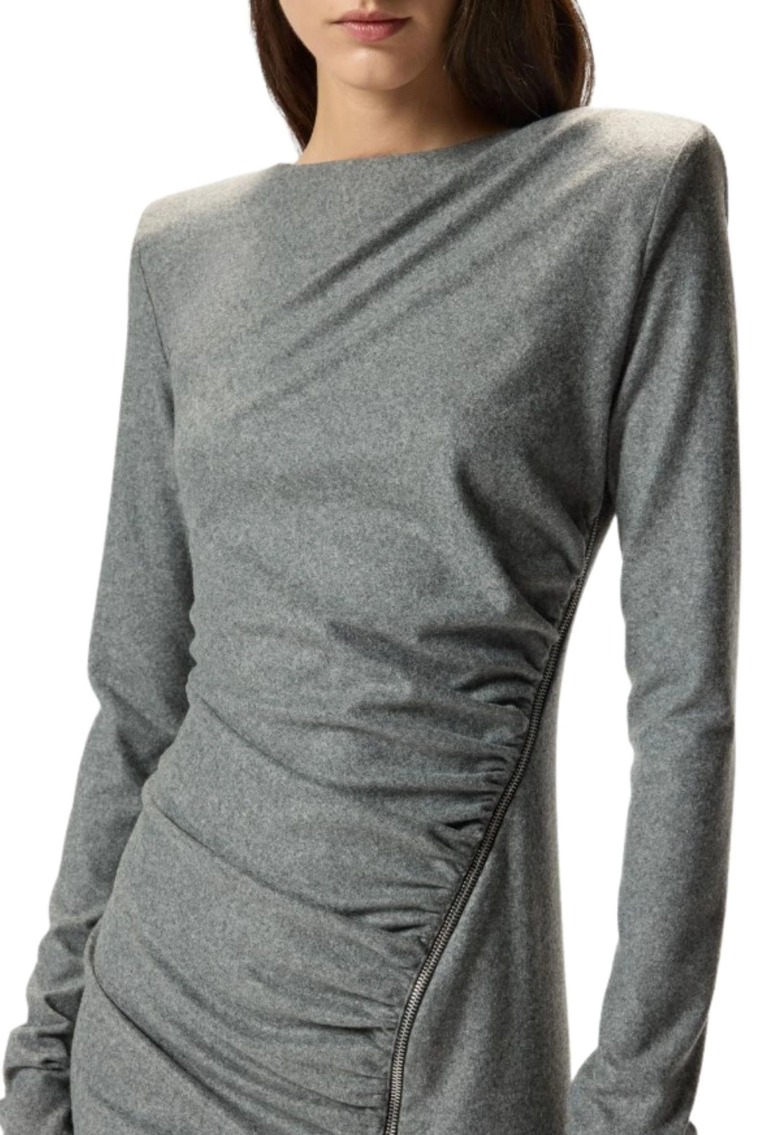 Vestito midi aderente con drappeggio - immagine 4