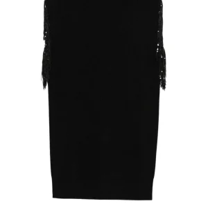 JUCCA Abito con spalline in pailettes nero