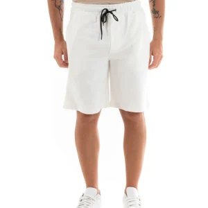 Bermuda Pantaloncini Uomo Corti Cotone Basic Pantalaccio Tinta Unita Bianco GIOSAL-PC1939A