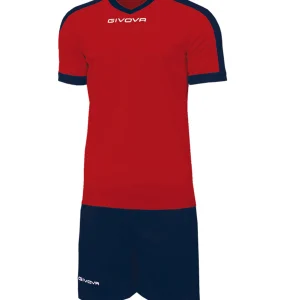 Kit REVOLUTION MANICA LUNGA Sport GIVOVA Completino Maglia Pantaloncino Uomo Donna Unisex Bicolore Rosso Blu Freetime Casual GIOSAL-KITREVOLUTIONMC